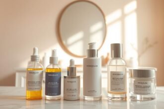 rotina de skincare minimalista com clareador