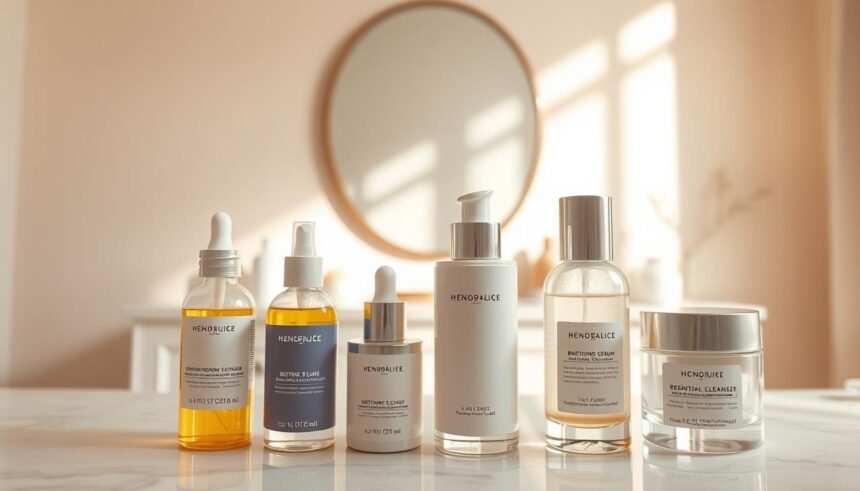 rotina de skincare minimalista com clareador